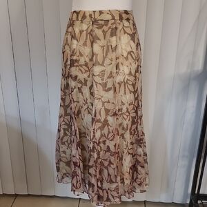 Layfayette 148 New York Floral Chiffon Skirt